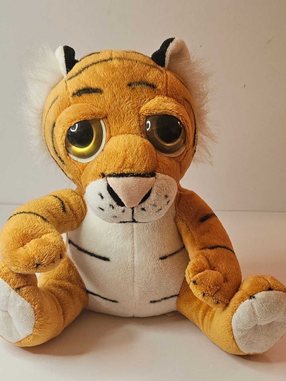 Tiger Plush - The Petting Zoo Black Orange White with Big Eyes - 9 Inch